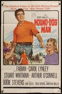4r426 HOUND-DOG MAN 1sh '59 Fabian starring in his first movie with pretty Carol Lynley!