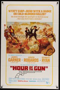 4r428 HOUR OF THE GUN 1sh '67 John Sturges, James Garner as Wyatt Earp, was he a hero or killer?