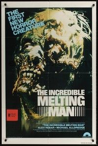 4r453 INCREDIBLE MELTING MAN int'l 1sh '77 AIP, gruesome image of the first new horror creature!