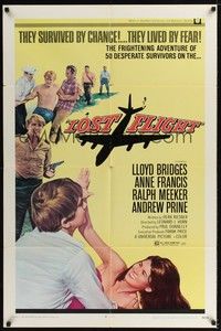 4r583 LOST FLIGHT 1sh '70 Lloyd Bridges, Anne Francis, they survived by chance & lived by fear!