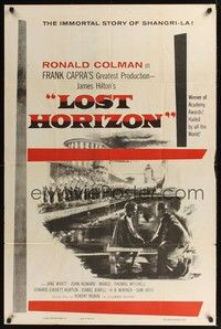 4r584 LOST HORIZON 1sh R56 Frank Capra's greatest production starring Ronald Colman!