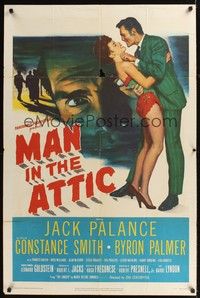 4r614 MAN IN THE ATTIC 1sh '53 Jack Palance, Constance Smith, Jack the Ripper!
