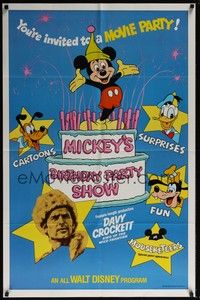 4r640 MICKEY'S BIRTHDAY PARTY SHOW 1sh '78 Davy Crockett, great art of Disney cartoon stars!