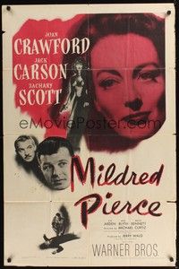 4r646 MILDRED PIERCE 1sh '45 Michael Curtiz, Joan Crawford is the woman most men want!