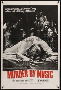 4r679 MURDER BY MUSIC 1sh '69 a Freak Gang, a Demon Drug, a diabolical song of death!