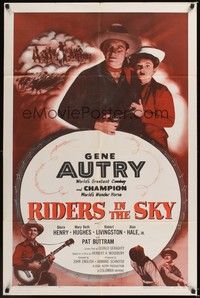 4r801 RIDERS IN THE SKY 1sh R56 Gene Autry's great song hit comes to life!