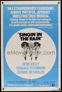 4r841 SINGIN' IN THE RAIN 1sh R75 Gene Kelly, Donald O'Connor, Debbie Reynolds, classic musical!