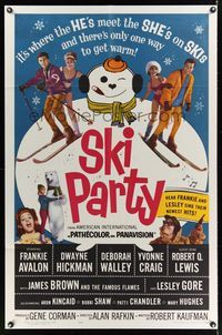 4r844 SKI PARTY 1sh '65 Frankie Avalon, Dwayne Hickman, where the he's meet the she's on skis!