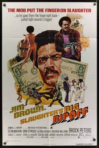 4r848 SLAUGHTER'S BIG RIPOFF 1sh '73 the mob put the finger on BAD Jim Brown!