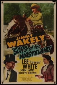4r866 SONG OF THE WASTELAND 1sh '47 Jimmy Wakely on horseback, Lee White!