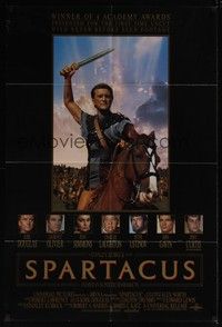 4r869 SPARTACUS 1sh R91 classic Stanley Kubrick & Kirk Douglas epic, cool gladiator artwork!