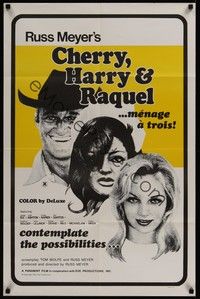 4r181 CHERRY, HARRY & RAQUEL special 23x35 '69 Russ Meyer, art of sexy man & women in menage a trois