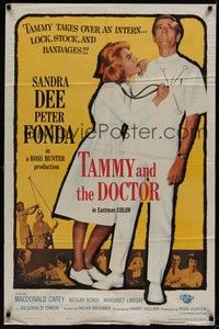 4r902 TAMMY & THE DOCTOR 1sh '63 Harry Keller directed, Peter Fonda, sexy nurse Sandra Dee!