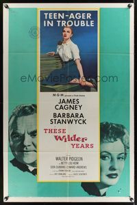 4r914 THESE WILDER YEARS 1sh '56 James Cagney & Barbara Stanwyck have a teenager in trouble!