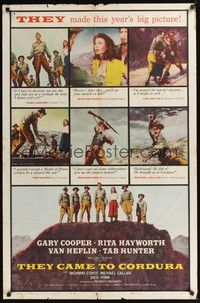 4r915 THEY CAME TO CORDURA 1sh '59 Gary Cooper, Rita Hayworth, Tab Hunter, Van Heflin!