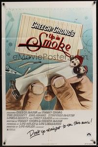 4r956 UP IN SMOKE 1sh '78 Cheech & Chong marijuana classic, don't go straight to see this movie!