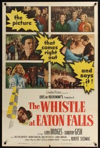 4r977 WHISTLE AT EATON FALLS 1sh '51 Lloyd Bridges, Dorothy Gish, directed by Robert Siodmak!