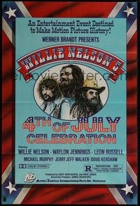 4r984 WILLIE NELSON'S 4TH OF JULY CELEBRATION 1sh '79 Willie Nelson, Waylon Jennings!