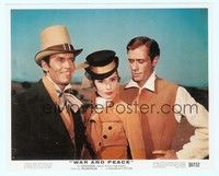 4s144 WAR & PEACE color 8x10 still '56 Audrey Hepburn between Henry Fonda & Mel Ferrer!