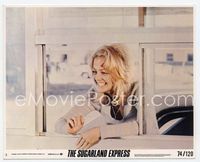4s132 SUGARLAND EXPRESS 8x10 mini LC #3 '74 Steven Spielberg, every cop is after Goldie Hawn!