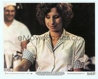 4s145 WAY WE WERE 8x10 mini LC #7 '73 close up of waitress Barbra Streisand with goofy expression!