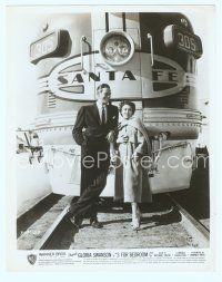 4s159 3 FOR BEDROOM C candid 8x10 still '52 full-length Gloria Swanson in front of Santa Fe train!
