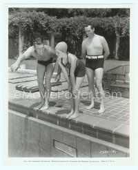 4s208 BUSTER CRABBE/HAROLD LLOYD 8x10 still '36 silent star gets swimming champ to give lessons!