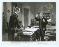 4s223 CLOAK & DAGGER 8x10 still '46 small bearded man is shocked by Gary Cooper, Fritz Lang