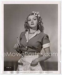 4s251 DOUBLE LIFE 8.25x10 still '47 super young Shelley Winters in waitress uniform with pen & pad!