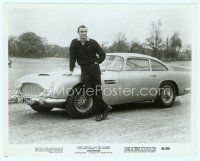 4s301 GOLDFINGER 8x10 still '64 great image of Sean Connery as James Bond by his Aston Martin!
