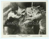 4s314 HERCULES & THE CAPTIVE WOMEN 8x10 still '63 Reg Park fighting giant fake lizard monster!
