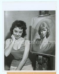 4s349 JACKIE MONROE 7x9 news photo '58 the girl who won a painting contest for Tarnished Angel!