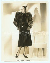 4s375 LUCILLE BALL candid 8x10 still '37 young full-length portrait wearing silver fox jacket!
