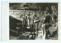 4s383 MAN FROM YESTERDAY linen 8x10 still '32 Red Cross soldiers standing around dead body!