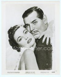 4s417 NEVER LET ME GO 8x10 still '53 romantic close up artwork of Clark Gable & sexy Gene Tierney!