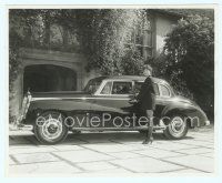 4s483 SHIRLEY MACLAINE deluxe 8x9.75 still '55 full-length standing by Mercedes 300D limousine!