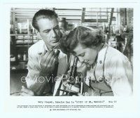 4s500 STORY OF DR. WASSELL TV 8x10 still R80 Gary Cooper with Laraine Day looking thru microscope!