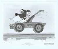4s519 TIMBER 8x10 still '41 Disney, great cartoon image of Donald Duck on railroad hand car!
