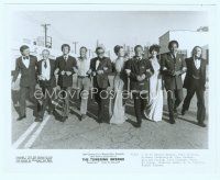4s524 TOWERING INFERNO candid 8x10 still '74 great portrait of entire top cast arm-in-arm!