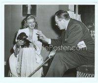 4s539 WEEK-END AT THE WALDORF candid 8x10 still '45 director Leonard quieting Ginger Rogers' dog!