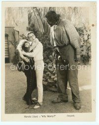 4s545 WHY WORRY 8x10 still '23 best image of Harold Lloyd & Jobyna Ralston by giant John Aasen!