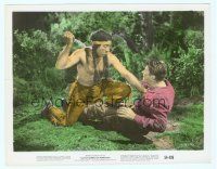 4s039 CATTLE QUEEN OF MONTANA color 8x10 still '54 Ronald Reagan attacked by Native American!