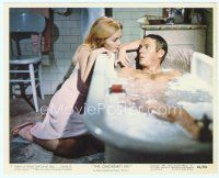 4s045 CINCINNATI KID color 8x10 still #1 '65 Tuesday Weld w/naked gambler Steve McQueen in tub!