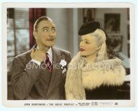 4s066 GREAT PROFILE color 8x10 still '40 close up of Mary Beth Hughes with crazed John Barrymore!