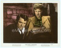 4s101 ONCE UPON A HONEYMOON color 8x10 still '42 close up of concerned Ginger Rogers & Cary Grant!