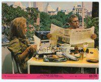 4s134 THOMAS CROWN AFFAIR 8x10 mini LC #6 '68 Steve McQueen reads newspaper with Faye Dunaway!