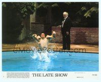 4s081 LATE SHOW 8x10 mini LC #4 '77 Art Carney points gun at clothed man jumping in pool!
