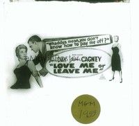 4t226 LOVE ME OR LEAVE ME Aust glass slide '55 sexy Doris Day as famed Ruth Etting, James Cagney!
