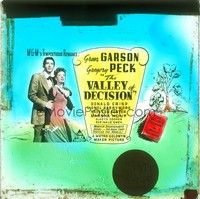 4t238 VALLEY OF DECISION Aust glass slide '45 pretty Greer Garson romanced by Gregory Peck!
