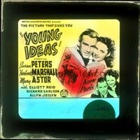 4t240 YOUNG IDEAS Aust glass slide '43 Susan Peters & Elliott Reid in early Jules Dassin romance!
